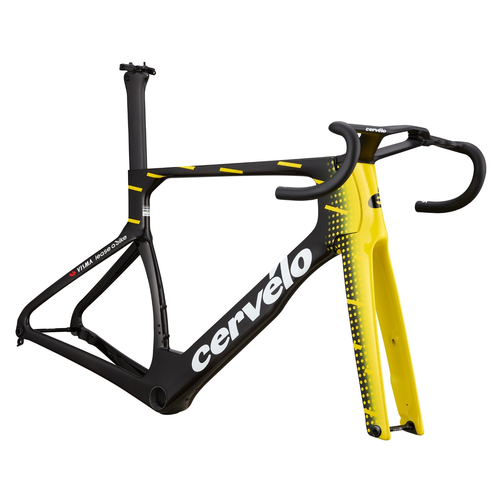 Cervélo S5-Rahmenset (Farbe Schwarz Gelb / Team Visma)