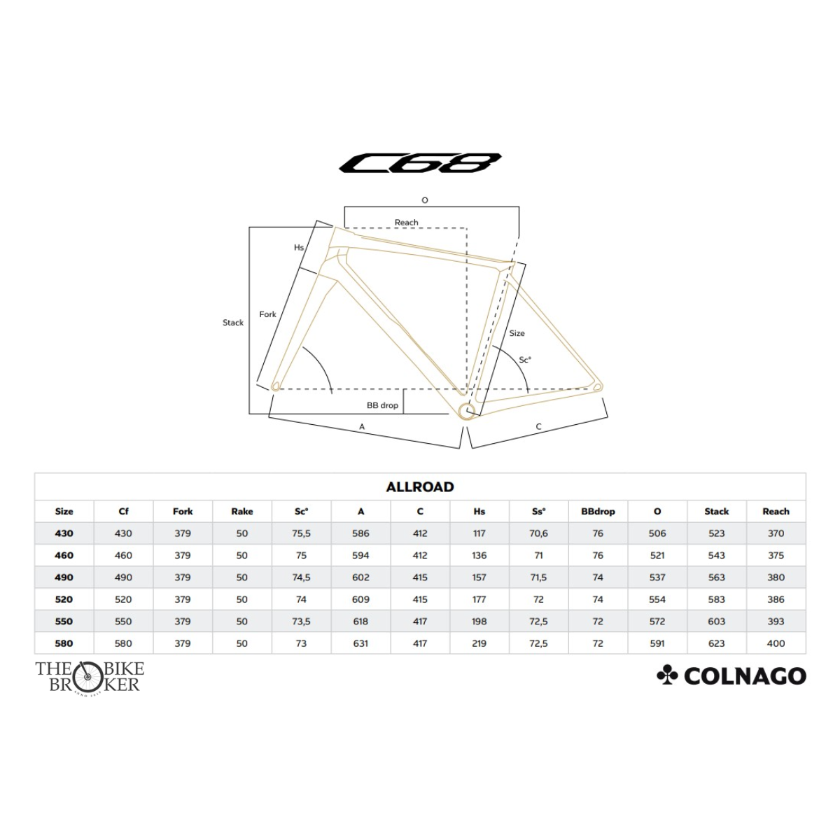 Colnago C68 Titanium Disc Road Kleur HTBK Frameset thebikebroker