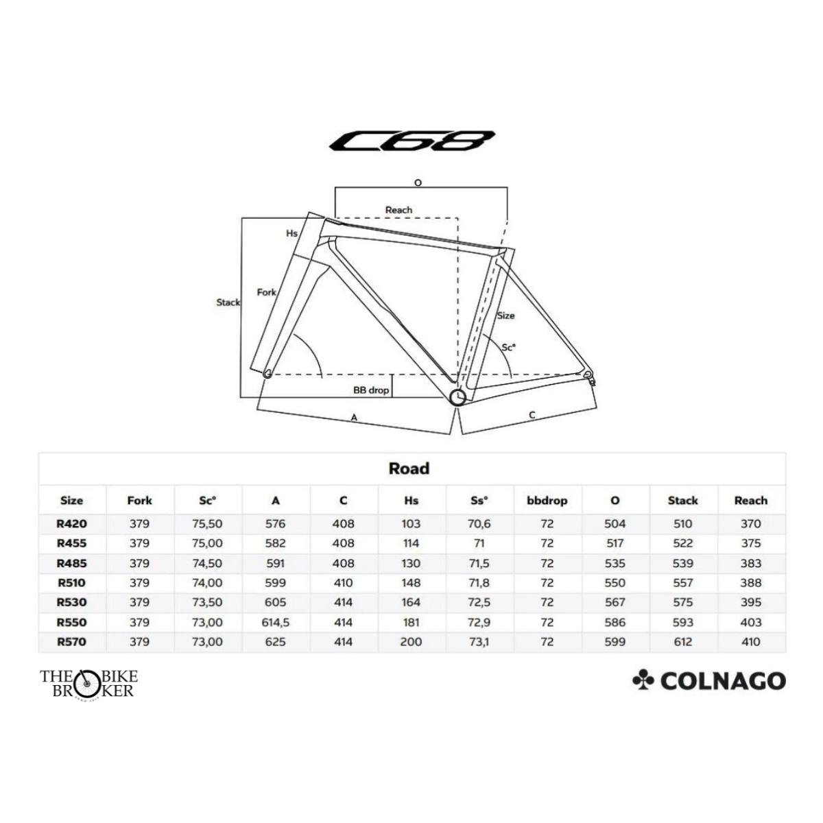 Colnago C68 Disc Road Color HRBB Frameset