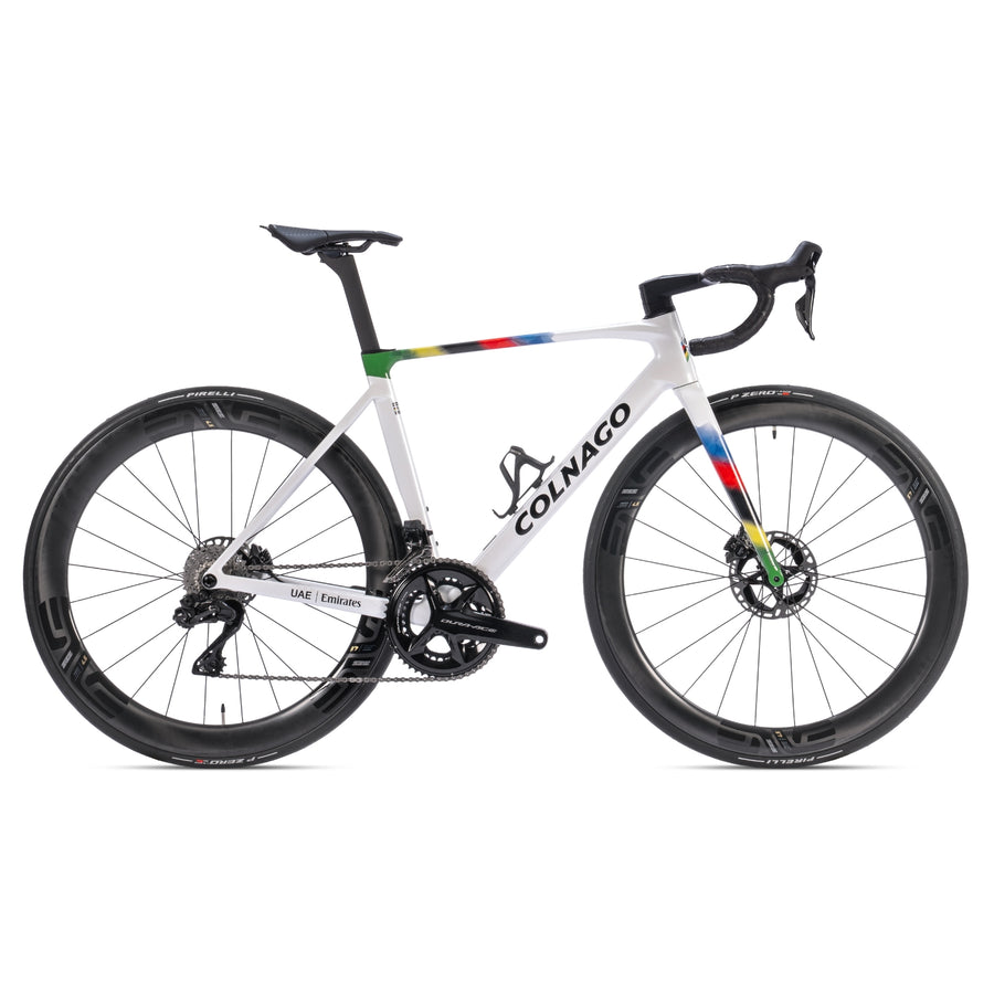 Colnago V5Rs (Farbe VRWC weiß/regenbogen) – Komplettaufbau